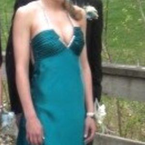 Prom dress - Turquoise - open back - size 5/6